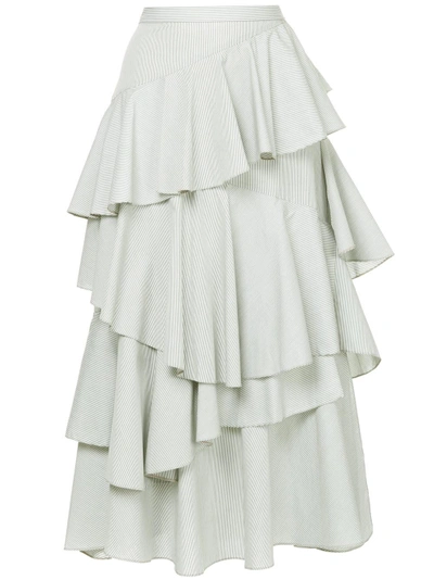 Shop Alexa Chung Asymmetric Tiered Midi Skirt