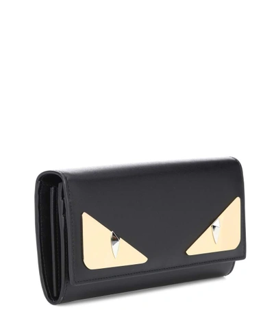 Shop Fendi Continental Leather Wallet In Black