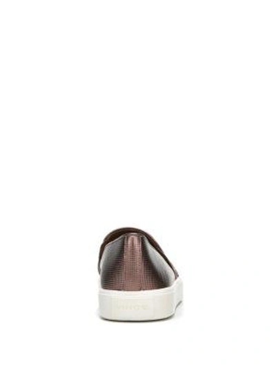 Shop Vince Blair Metallic Leather Sneakers In Copper