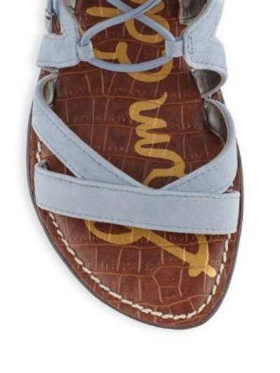 Shop Sam Edelman Gemma Lace-up Leather Sandals In Camel
