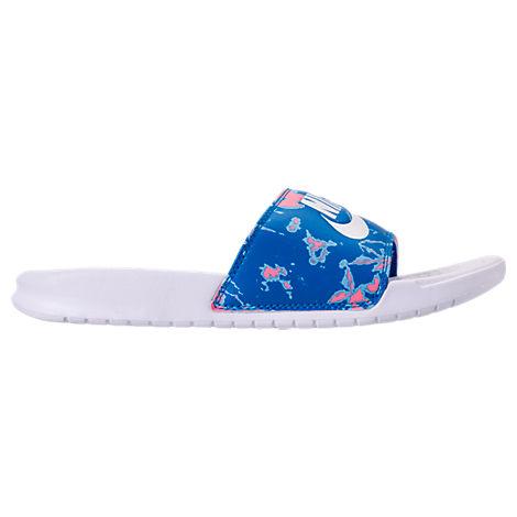 blue nike slides womens