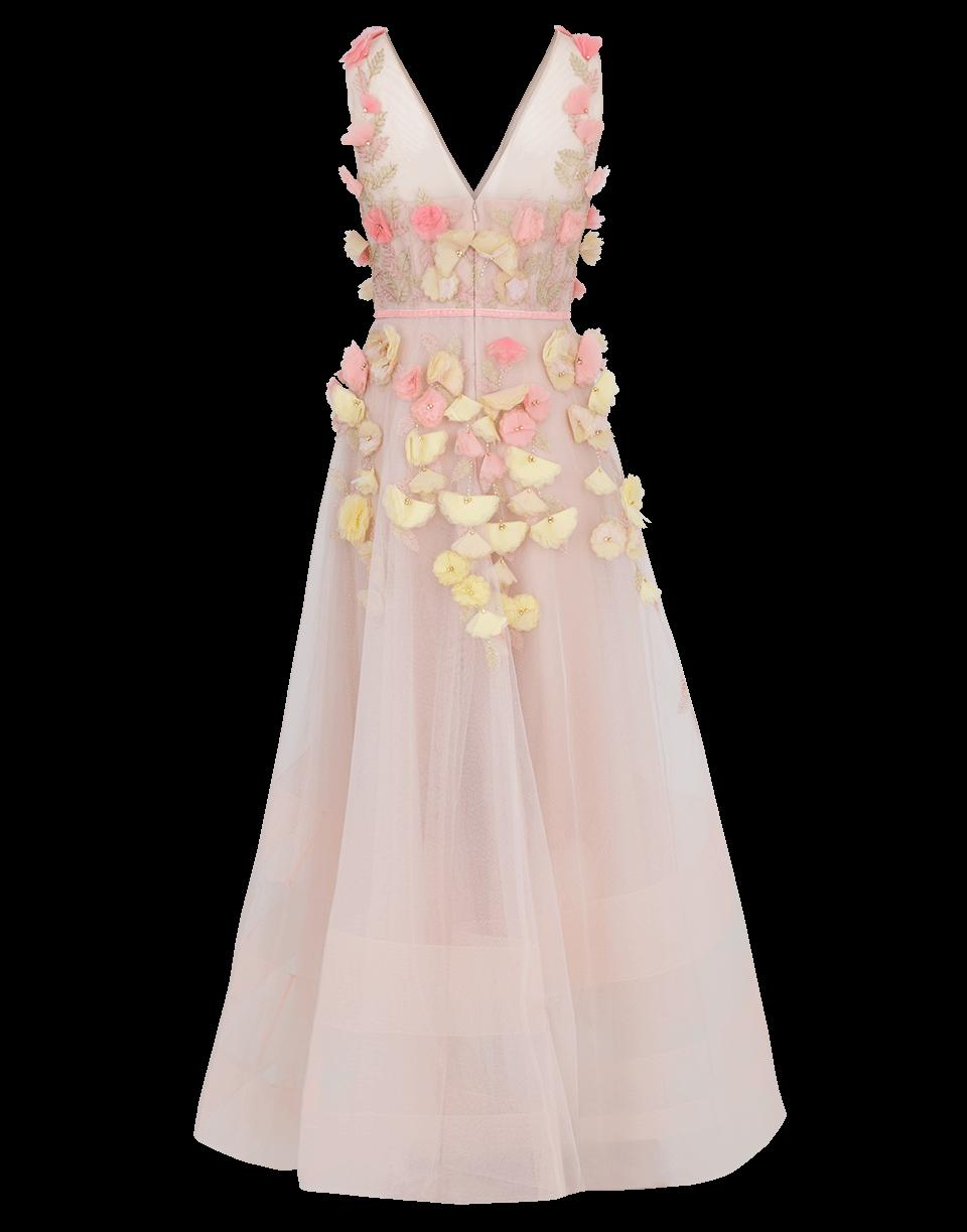 Marchesa Notte Floral Embroidered Dress In Blush Modesens