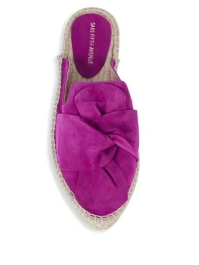 Shop Saks Fifth Avenue Suede Espadrille Mules In Purple