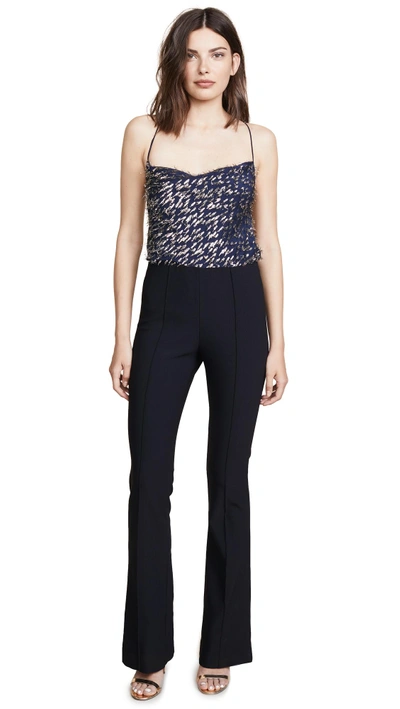Shop Haney Mia Jumpsuit In Marine/gold