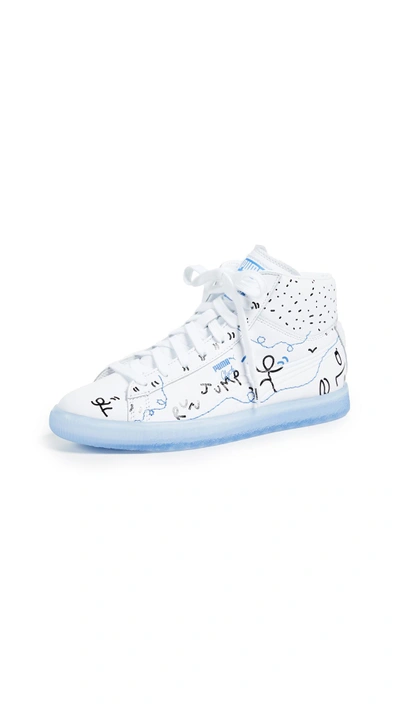 Puma X Shantell Martin Clyde Mid Sneakers In White/ White | ModeSens