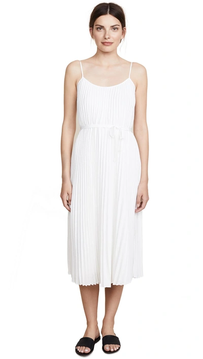 Shop Vince Pleated Cami Dress In Off White