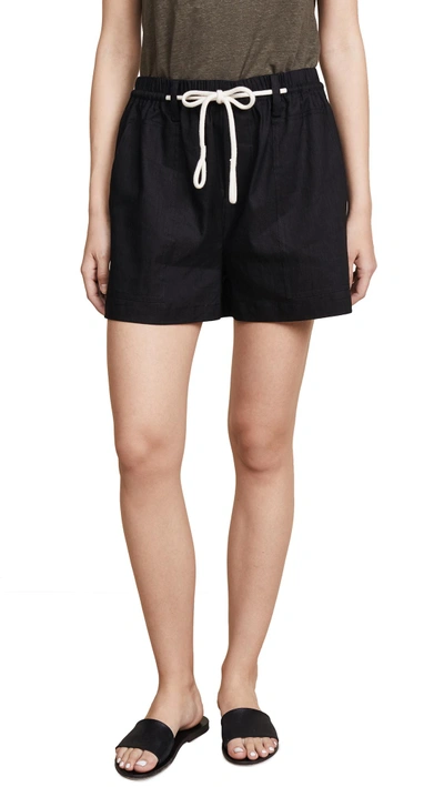 Shop Vince Rope Tie Shorts In Black