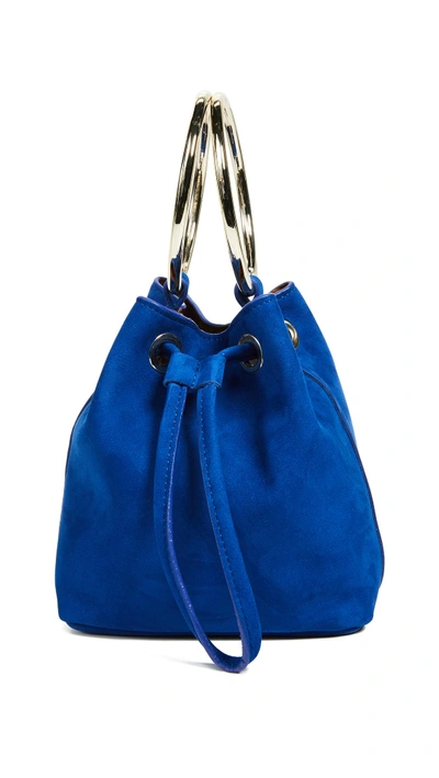 Shop Maison Boinet Small Two Ring Bucket Bag In Electric Blue