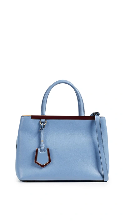 Shop Fendi Leather 2jours Petite Bag In Blue