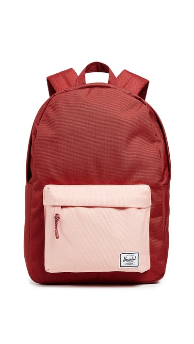 Shop Herschel Supply Co Classic Mid Volume Backpack In Brick Red/peach