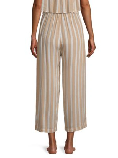 Shop Coolchange Harlyn Striped Culottes In Cafe Pearl