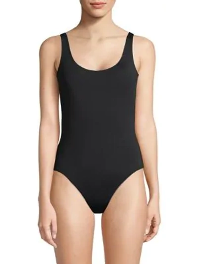 Shop Solé East Kelly One-piece Scoopback Swimsuit In Black