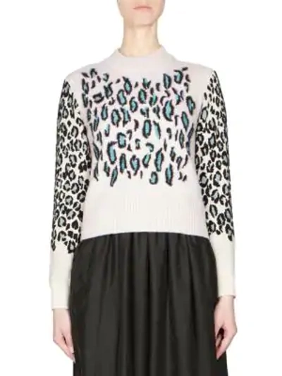 Shop Kenzo Leopard Print Knit Pullover In Sand
