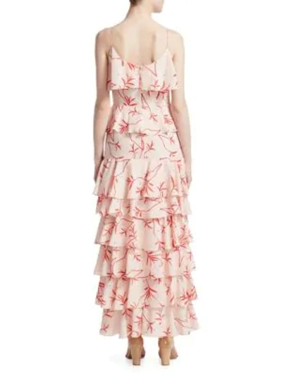 Shop Borgo De Nor Filipa Floral Tiered Maxi Gown In Firefly Blush