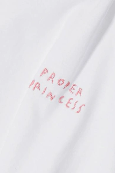 Shop Yeah Right Nyc Proper Princess Oversized Embroidered Cotton-jersey T-shirt In White