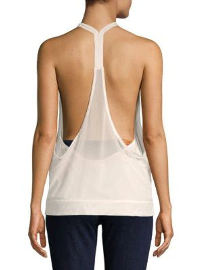Shop Zobha Double Layer Strappy Racerback Tank Top In Blanc