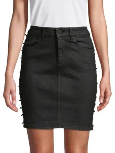 Shop Dl1961 High-rise Denim Skirt In Night Shine