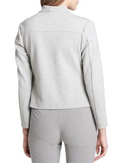 Shop Calvin Klein Textured Open-front Jacket In Heather Granite