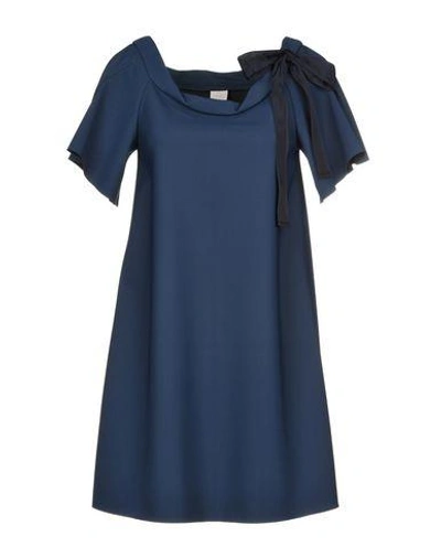 Shop Pinko Short Dresses In Dark Blue