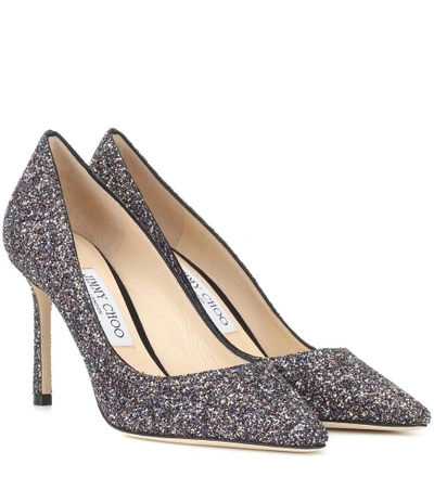 Shop Jimmy Choo Romy 85 Glitter Pumps In Multicoloured