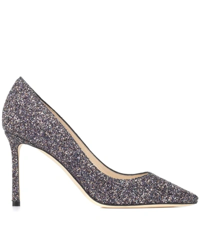 Shop Jimmy Choo Romy 85 Glitter Pumps In Multicoloured