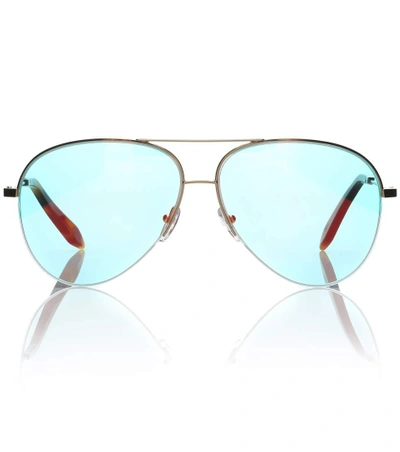 Shop Victoria Beckham Classic Victoria Aviator Sunglasses In Multicoloured