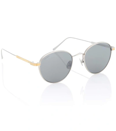 Shop Cartier C De  Round Sunglasses In Silver