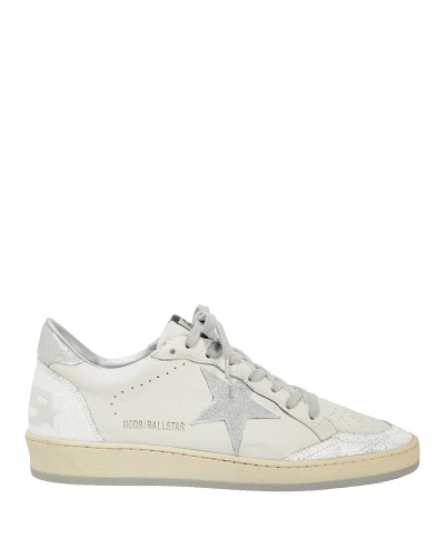 Shop Golden Goose Ball Star Silver Star Low-top Sneakers