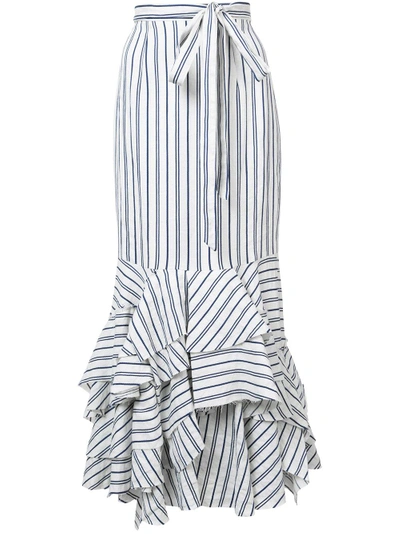 Shop Milly Striped Peplum Skirt - White