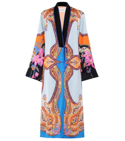 Shop Etro Printed Kimono Jacket In Multicoloured