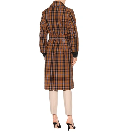 Shop Dorothee Schumacher Checked Trench Coat In Multicoloured