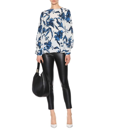 Shop Dorothee Schumacher Silk-blend Blouse In Blue