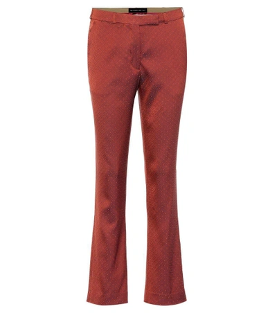 Shop Etro Jacquard Pants In Orange