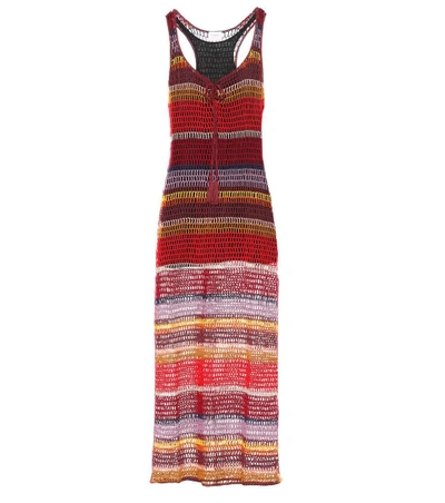 Shop Anna Kosturova Marsala Crochet Maxi Dress In Multicoloured