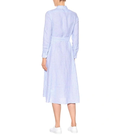 Polo Ralph Lauren Striped Linen Shirt Dress In Blue | ModeSens
