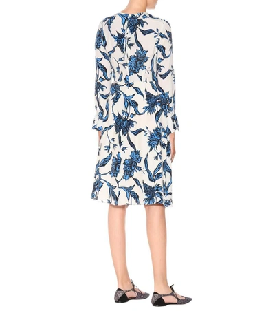 Shop Dorothee Schumacher Silk-blend Dress In Blue