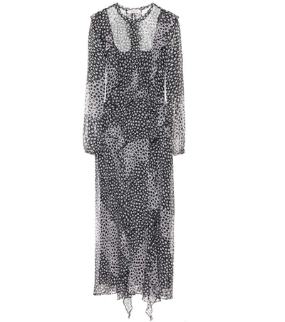 Shop Dorothee Schumacher Printed Silk Dress In Black