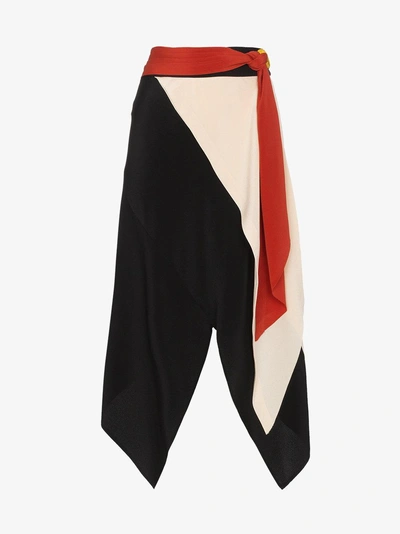 Shop Kitx Draped Knotted Asymmetric Silk Skirt In Multicolour