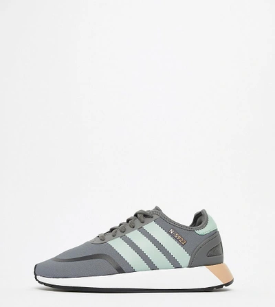 Shop Adidas Originals N-5923 Runner Sneakers In Gray And Mint - Gray