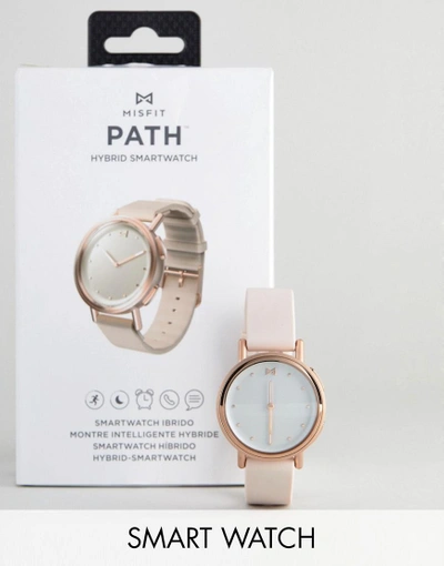 Shop Misfit Mis5024 Leather Hybrid Smart Watch - Beige