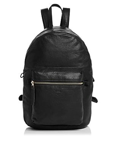 Shop Baggu Leather Backpack In Black/silver