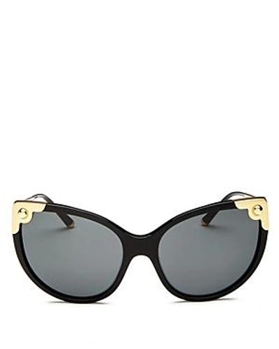 Shop Dolce & Gabbana Women's Oversized Cat Eye Sunglasses, 60mm In Black/gray