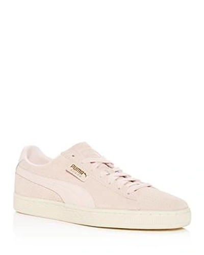 Shop Puma Men's Classic Perforated Suede Lace Up Sneakers In White