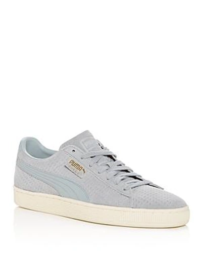 Shop Puma Men's Classic Perforated Suede Lace Up Sneakers In Grey