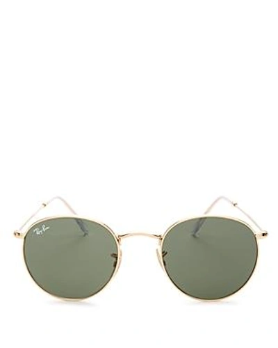 Shop Ray Ban Ray-ban Unisex Lennon Round Sunglasses, 50mm In Gold/green