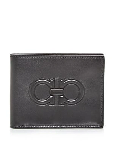 Shop Ferragamo Firenze Leather Bi-fold Wallet In Black