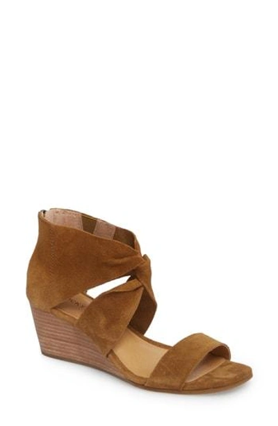 Shop Lucky Brand Tammanee Wedge Sandal In Tapenade Suede