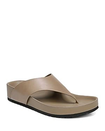 Shop Vince Women's Padma Leather Thong Sandals In Warm Taupe