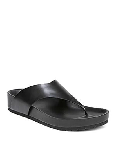 Shop Vince Women's Padma Leather Thong Sandals In Black