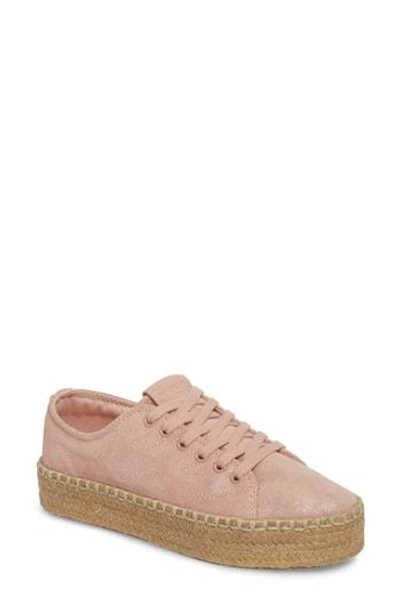 Shop Tretorn Platform Espadrille Sneaker In Soft Blush/ Gold